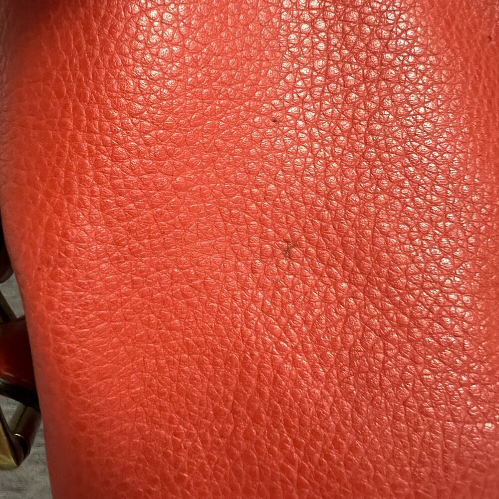 Vintage Nine West Backpack Bag PVC Vegan Faux Leather Orange 90's Pebbled - Picture 15 of 16